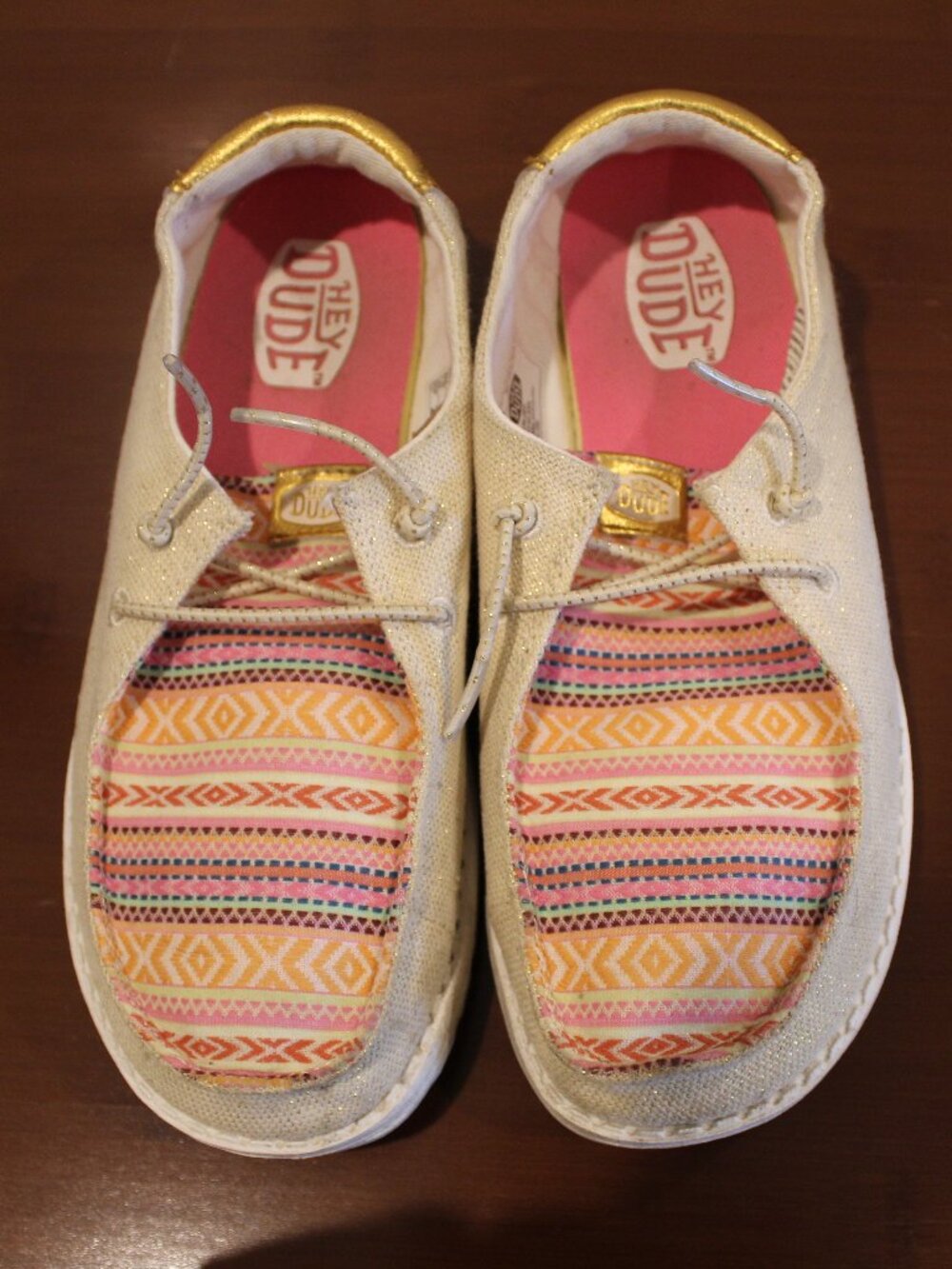 HEY DUDE YOUTH WENDY BOHO FESTIVAL CASUAL SHOES,  SIZE 5